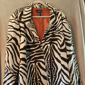 Trendy zebra blazer.